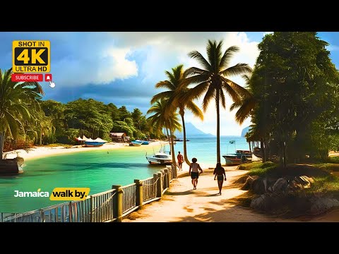 ✔️Walking Tour Of Buff Bay Town In Portland VERY PEACEFUL AND SAFE In Jamaica 2024 4K