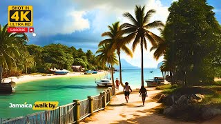 ✔️Walking Tour Of Buff Bay Town In Portland VERY PEACEFUL AND SAFE In Jamaica 2024 4K