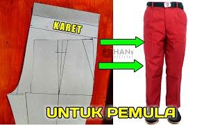 MEMBUAT POLA CELANA ANAK LAKI - LAKI | pola celana SD karet belakang @Primaof