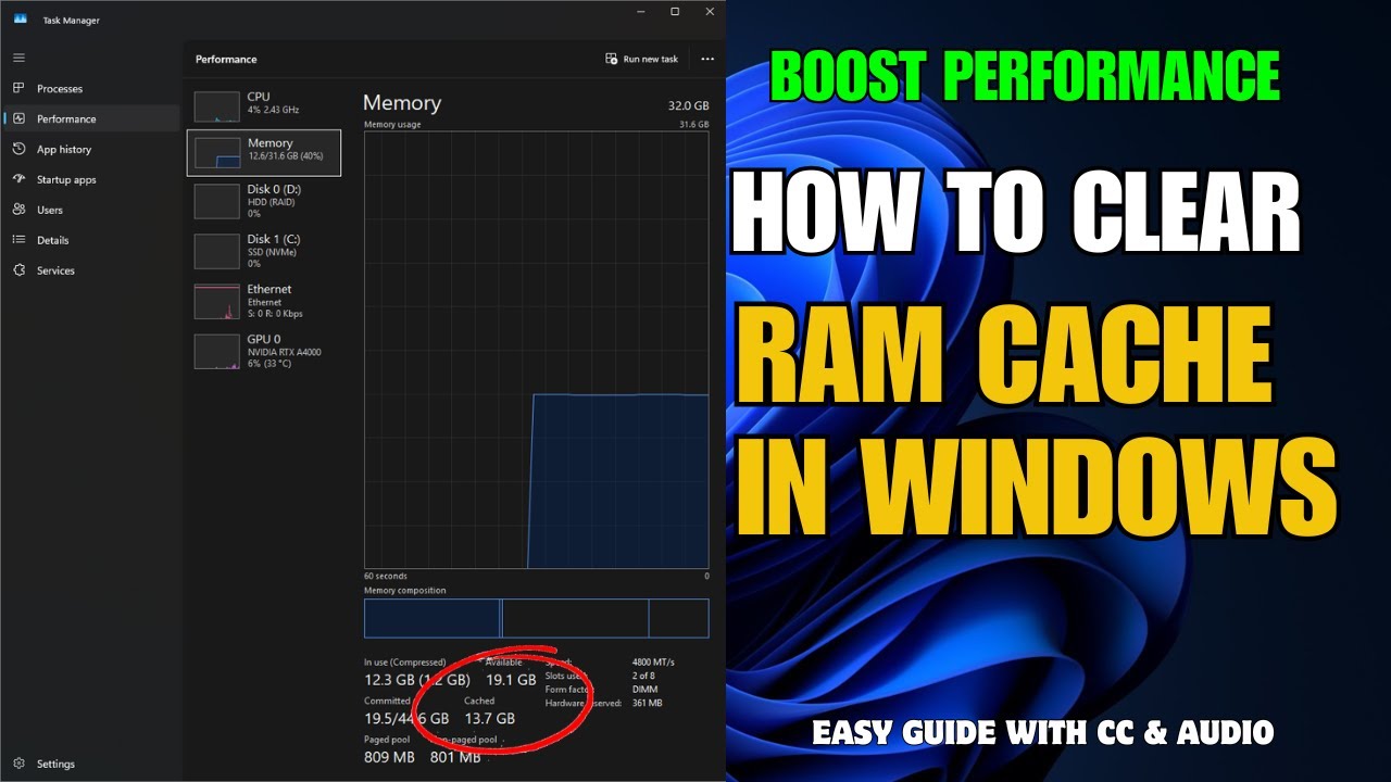 How to Clear RAM Cache in Windows 10/11 | Speed Up PC & Laptop | 100% ...