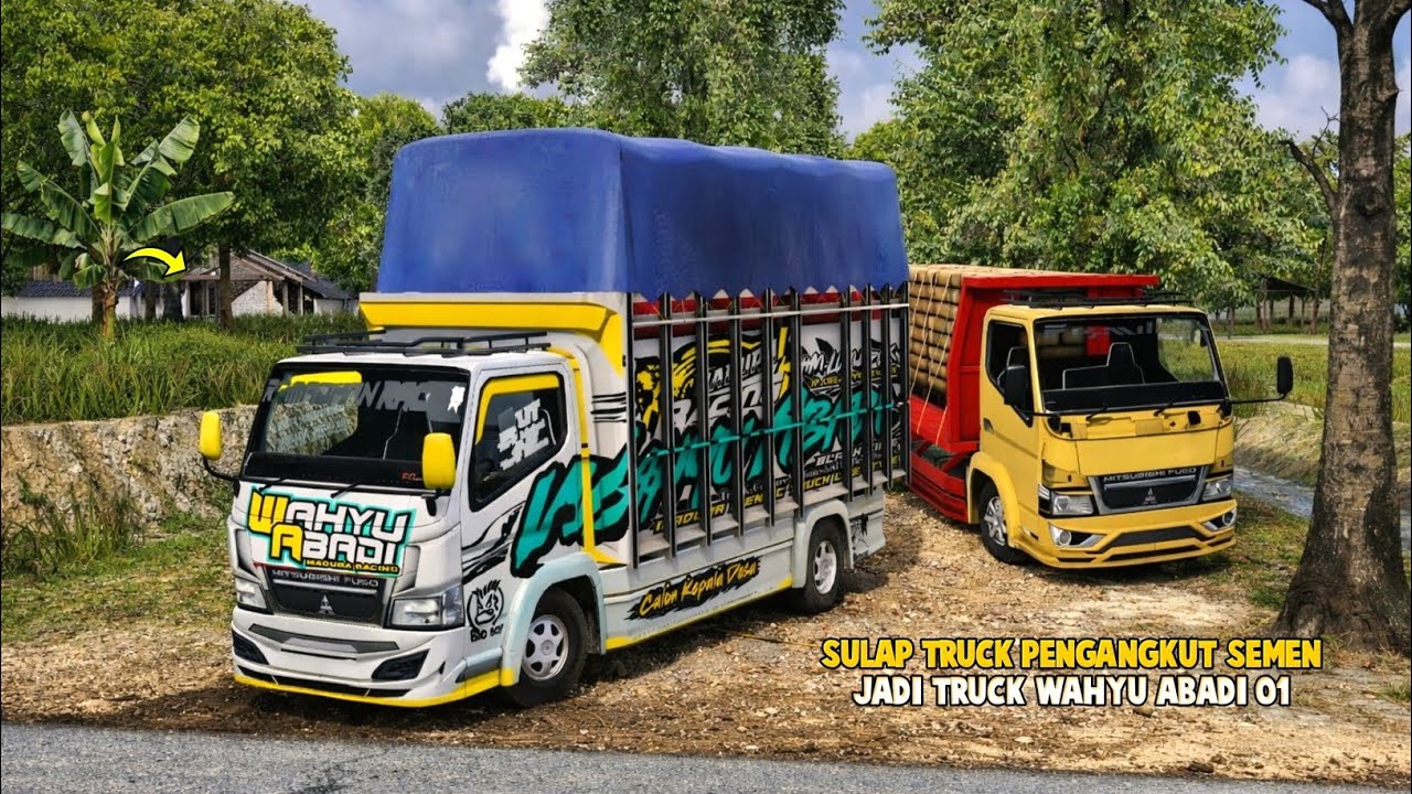 Aku Rombak Total Truck Canter Pemuat Semen Jadi Truck Wahyu Abadi Ganteng😯ES Truck Simulator ID