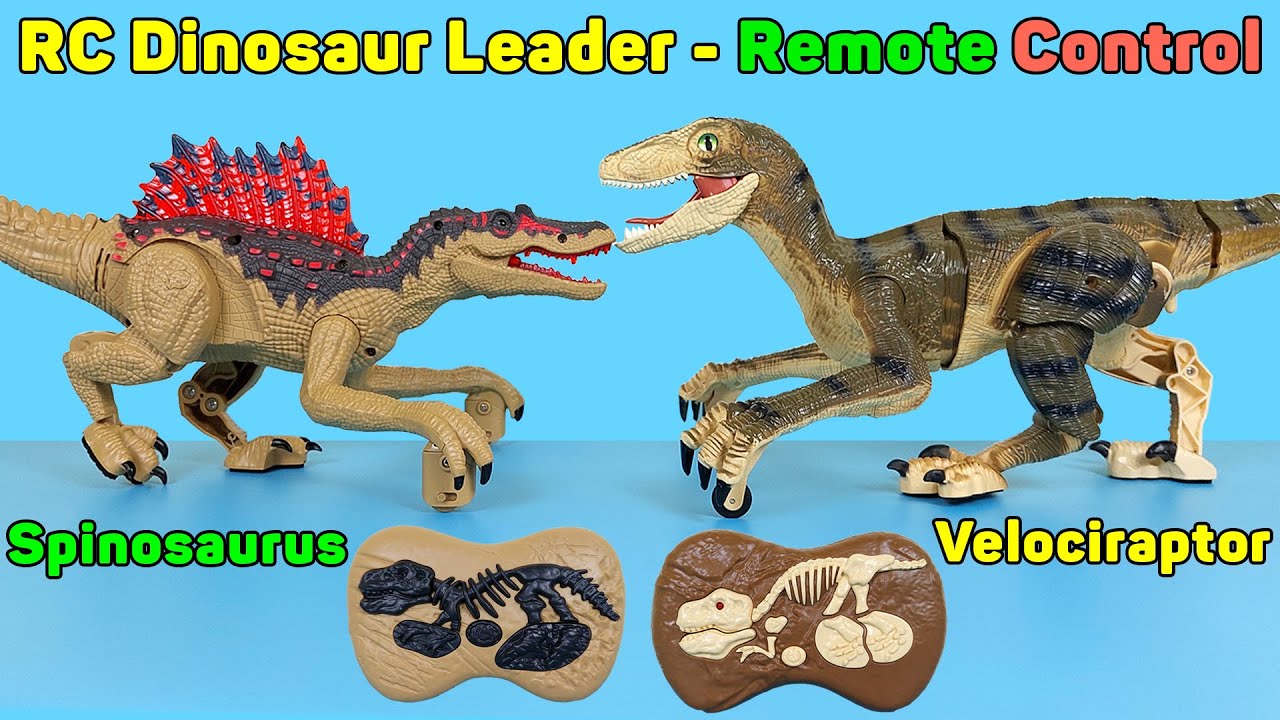 Remote Control Dinosaur with LED Light & Sound RC Dinosaur Toy Rechargeable  2.4Ghz Simulation Realistic Walking Velociraptor