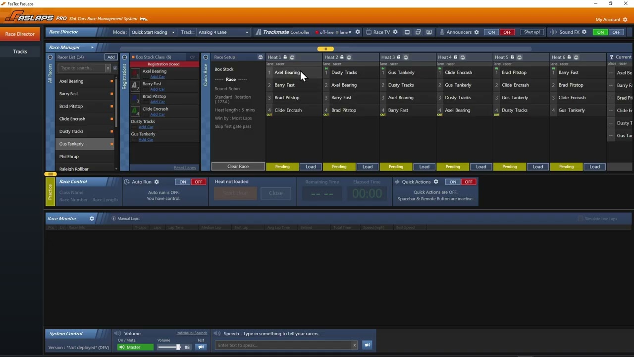 Analog Race Setup Demo