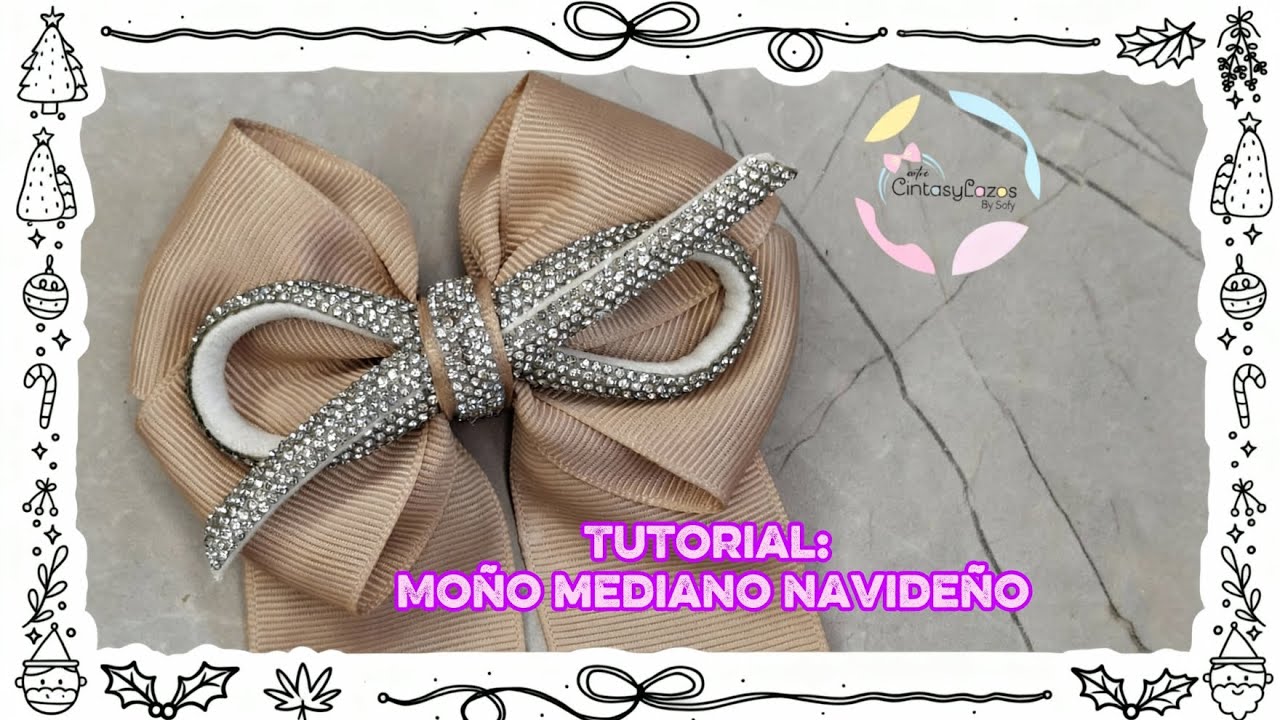 Moño mediano navideño | Tutorial paso a paso | Aprende fácil - YouTube