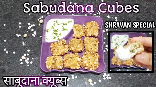 Shravan Series Ep - 2 || Sabudana Cubes || साबूदाना क्यूब्स |Crispy Sabudana Snack |Instant Chutney