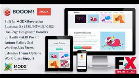 Preview Booom - Bootstrap Flat UI Pro Theme For MODX TFx