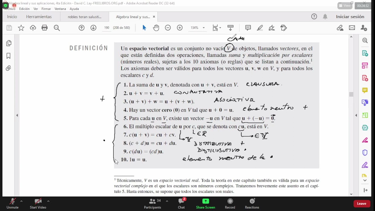 Clase Teórica Algebra y Geometría Analítica - Miércoles 16/06/2021