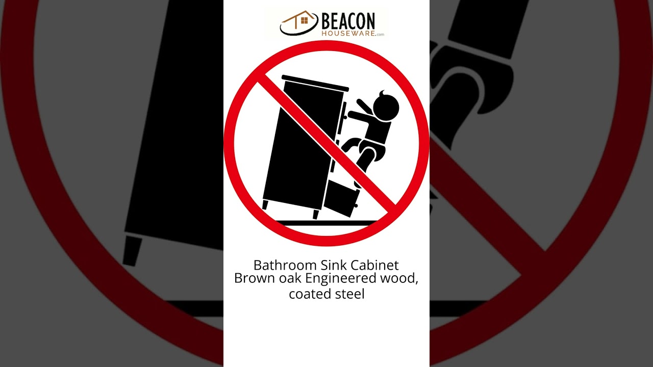 Bathroom Sink Cabinet Brown oak Engineered wood coated steel