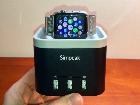 BEST DOCK FOR APPLE WATCH, IPHONE, ANDROID, IPAD!! Review (4 Port USB Charger Station)