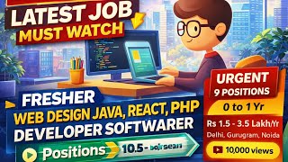#latest Java,php,Android,flutter,web Developer Jobs for #Fresher,0-1 Year |9 vacancy Urgent Hiring