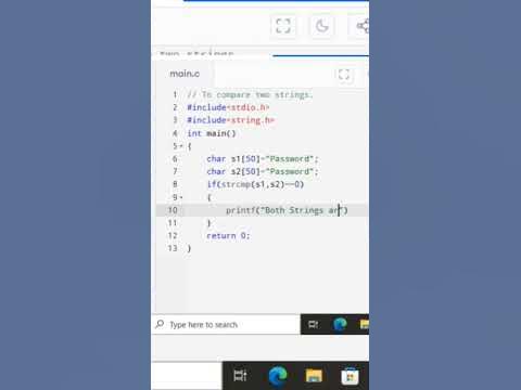 To compare two strings in C Programming - YouTube