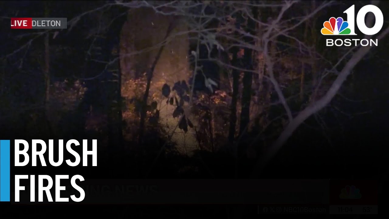 Air quality concerns as brush fires continue to burn in Mass. - YouTube