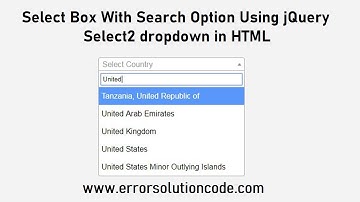 Select Box With Search Option Using jQuery | Select2 dropdown in HTML