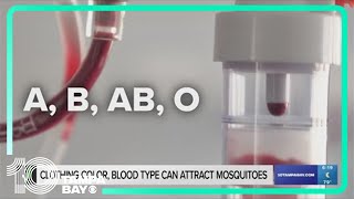 Clothing color, blood type can attract mosquitoes