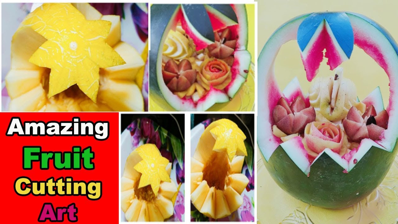 Amazing Fruit Cutting Art 2020 Fruit Cutting Skills Watermelon Carving design Eid Ideas