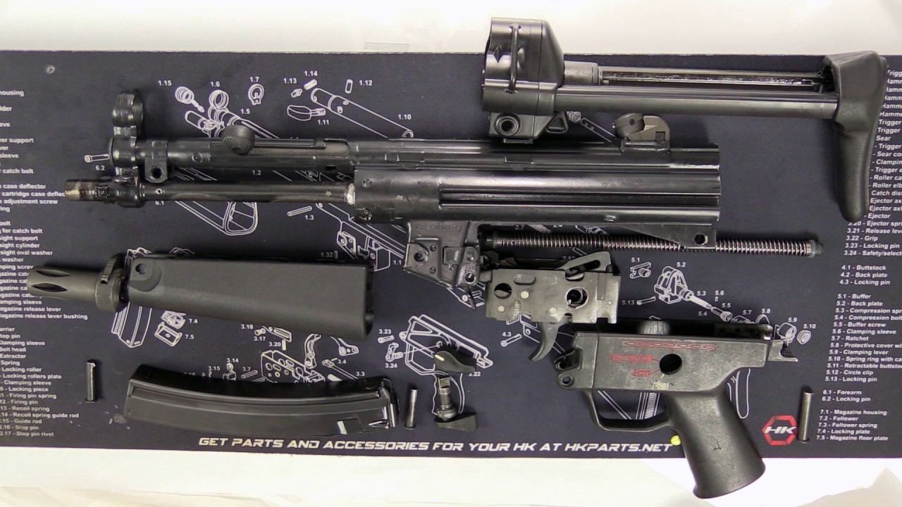 無可動実銃 H K Mp5a5 機関拳銃 通常分解結合手順 Youtube