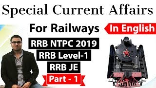 Railway NTPC 2019 Current Affairs in ENGLISH Set 1 for RRB NTPC, RRB JE, RRB Level 1 exam #RRB #NTPC