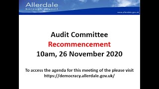 AUDIT 24 NOVEMBER 2020 - RECOMMENCEMENT