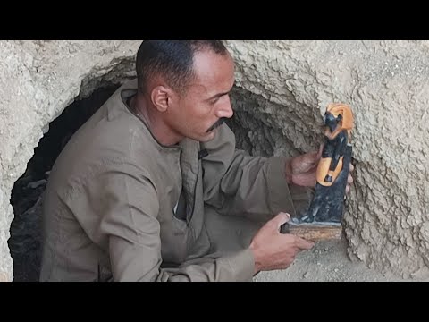 اكتشاف تمثال داخل صخره شاهد ماذا وجدنا داخل الصخره فى الجبل داخل كهف