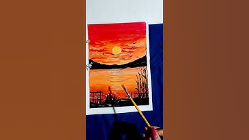 Art transition video #shorts | beautiful sunset painting
