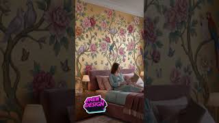This Bedroom Wall Feels Like a Vintage Chinoiserie Garden