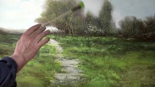 Earth Tones and Perspectives in Grass from Tonalist Landscape Oil Painting With Stuart Davies