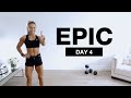 Day 4 of epic  1 hour dumbbell full body workout core focus