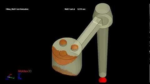 Moldex3D Filling - Melt Front Animation - Fine Gear with Runner Design