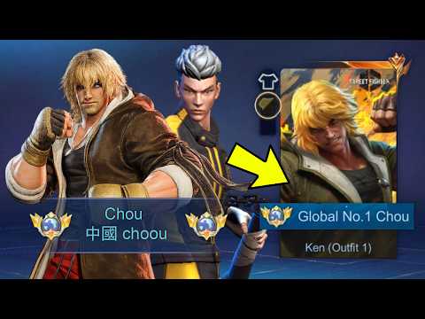 GLOBAL 1 CHOU TRY CHOU PAINTED STREET FIGHTER SKIN FOR THE FIRST TIME!! (instant savage) - MLBB