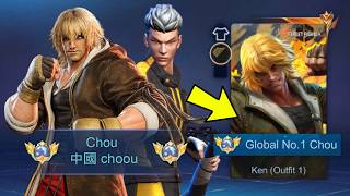 GLOBAL 1 CHOU TRY CHOU PAINTED STREET FIGHTER SKIN FOR THE FIRST TIME!! (instant savage) - MLBB