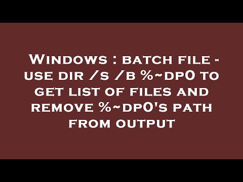 Video: Was ist dp0 in der Batch-Datei?