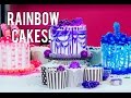 How To Make RAINBOW CAKES With A Sprinkle SURPRISE INSIDE!  Decorating With Tiffany Pratt!