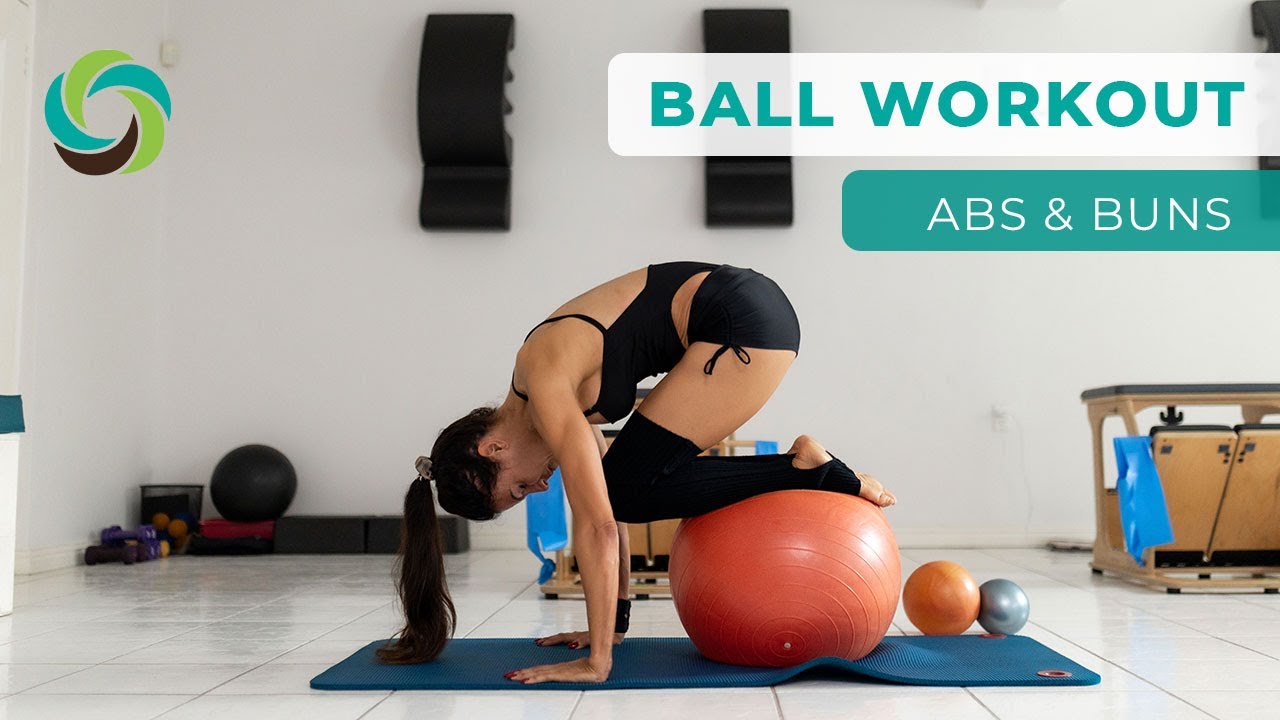 Stability Ball AB WORKOUT | Abs + Glutes with exercise ball | Pilates ...