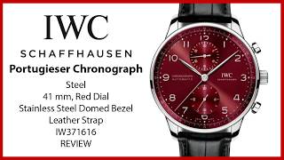 IWC Portugieser Chronograph Stainless Steel 41mm Red Dial IW371616 - REVIEW