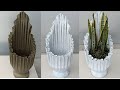 DIY - Cement / Unique and beautiful flower pot made from cement with rags
