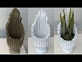 DIY -  Cement / Unique and beautiful flower pot made from cement with rags