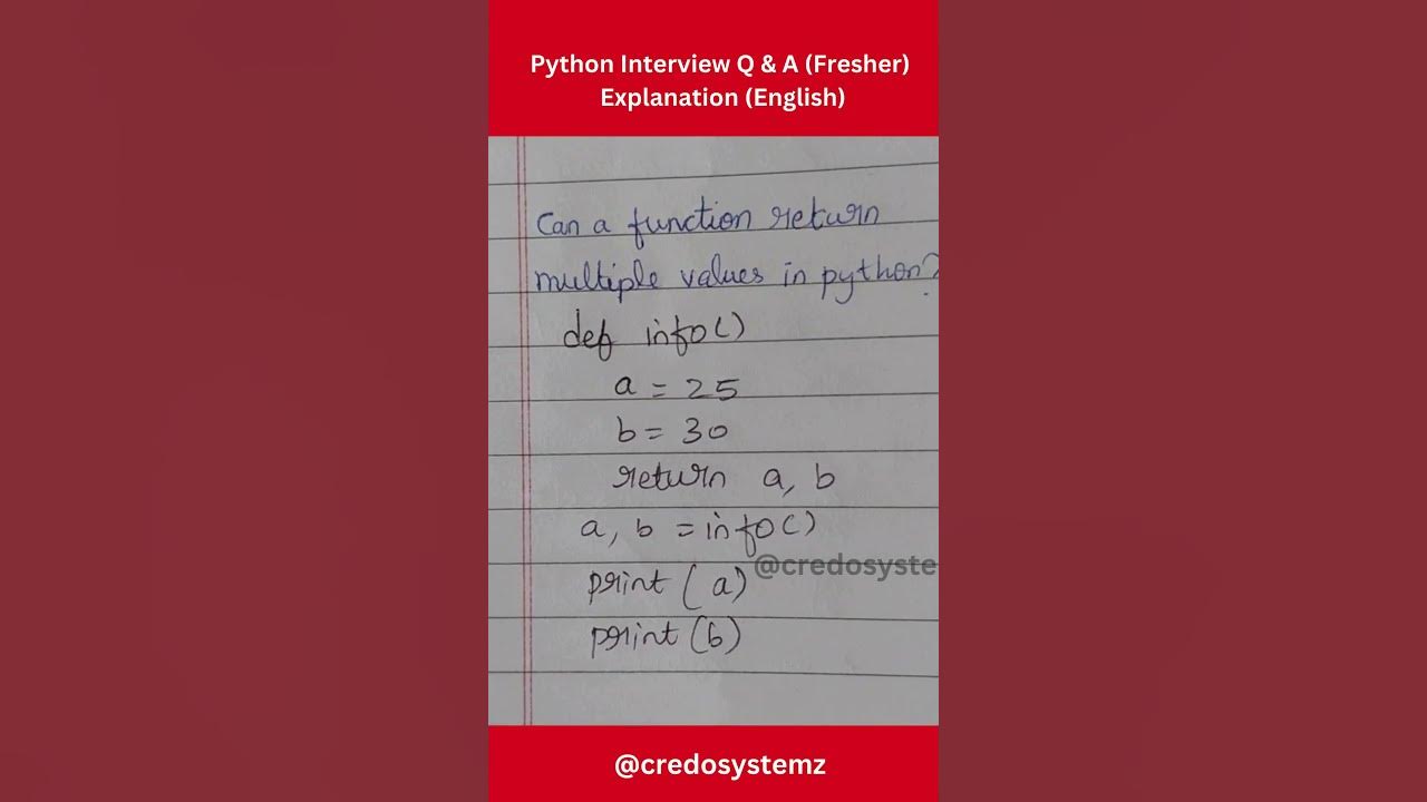 Can a function return multiple values in python #53 English #short # ... image.
