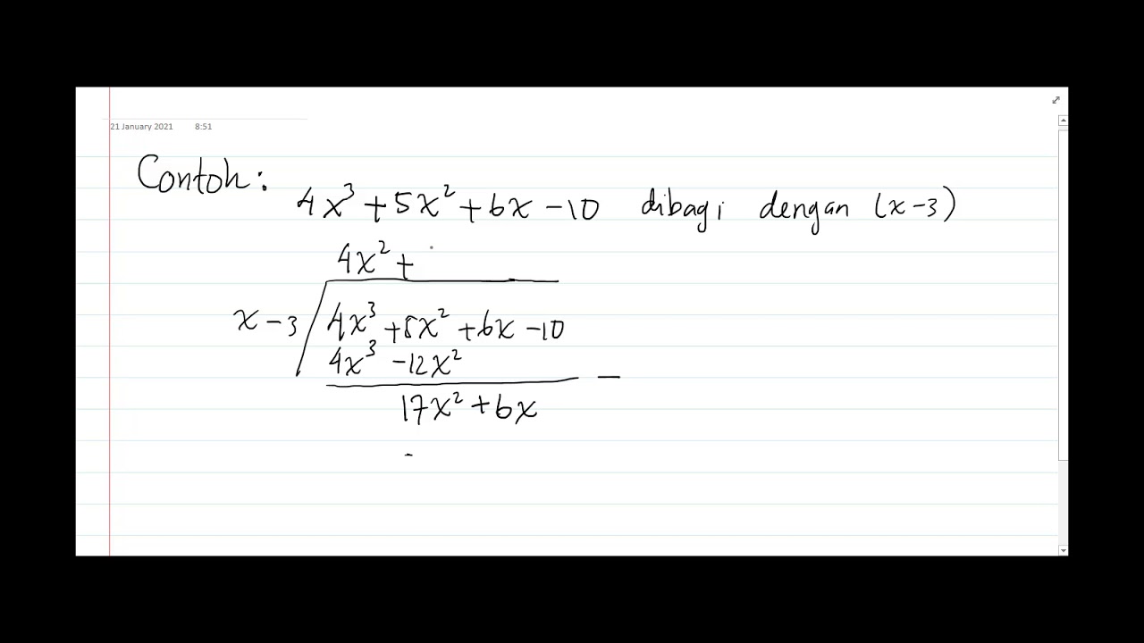 Pembagian Polinomial Bersusun YouTube Pembagian Polinomial Bersusun YouTube