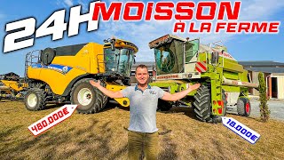 Agriculture in France: Harvesting wheat on a farm