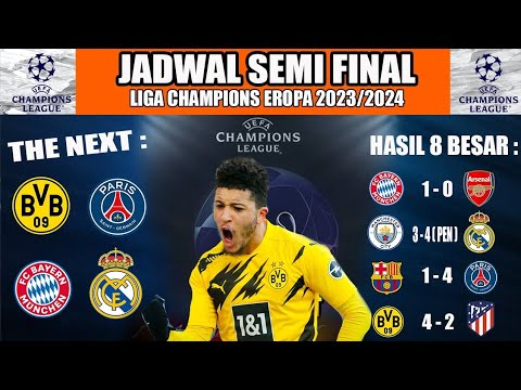 🔴 JADWAL SEMI FINAL LIGA CHAMPIONS 2023/2024 - Hasil Babak 8 Besar