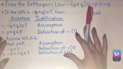 Proving DeMorgan