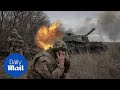 Ukraines elite 47th brigade pin down russian soldiers with heavy gunfire in brutal trench battle
