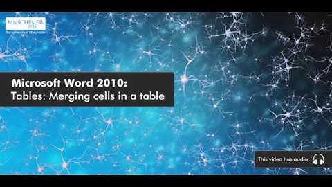 MS Word 2010: Merging cells