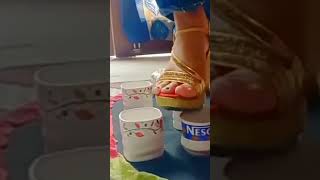 Full video coming soon plz Like  and Subscribe more #high-heel Crushing Tea cup #shortviral