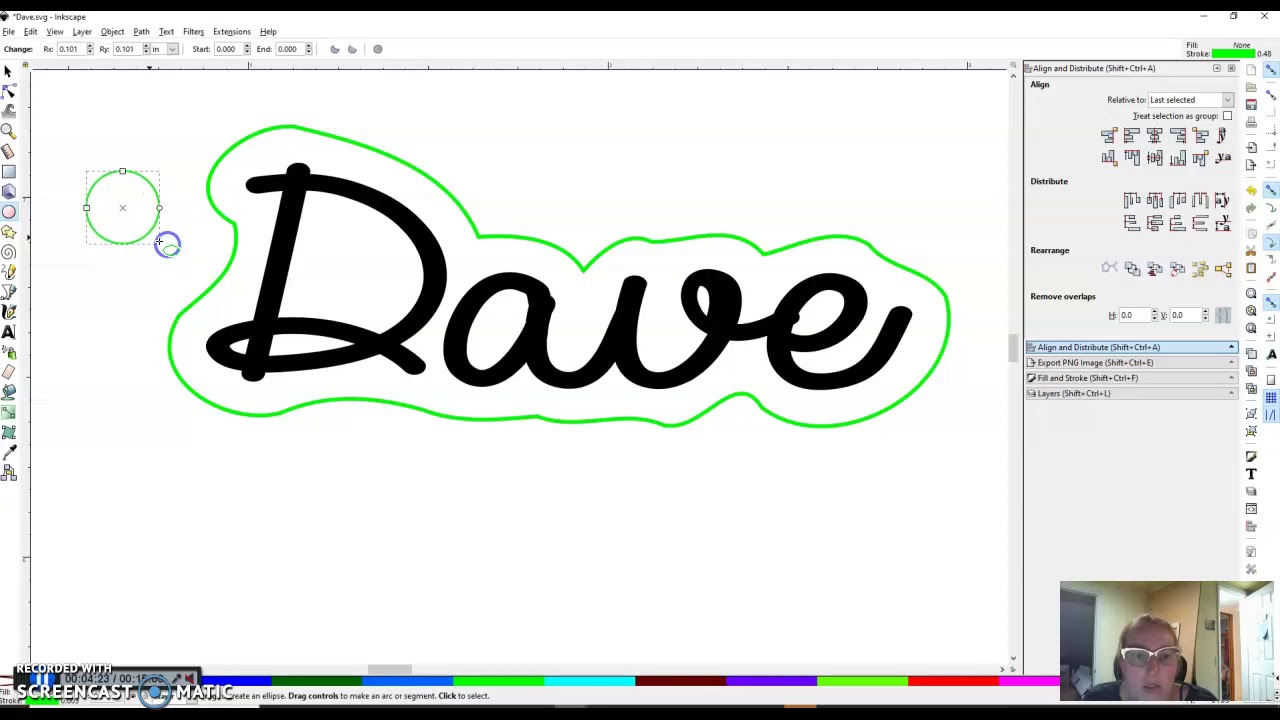Inkscape - Creating a Name Keychain for engraving w/outset