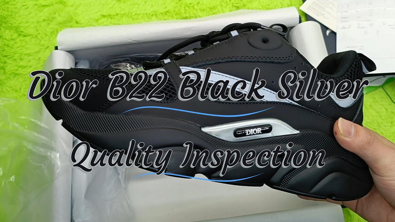 Dior B22 Black Silver Quality Inspection From PkStockX 