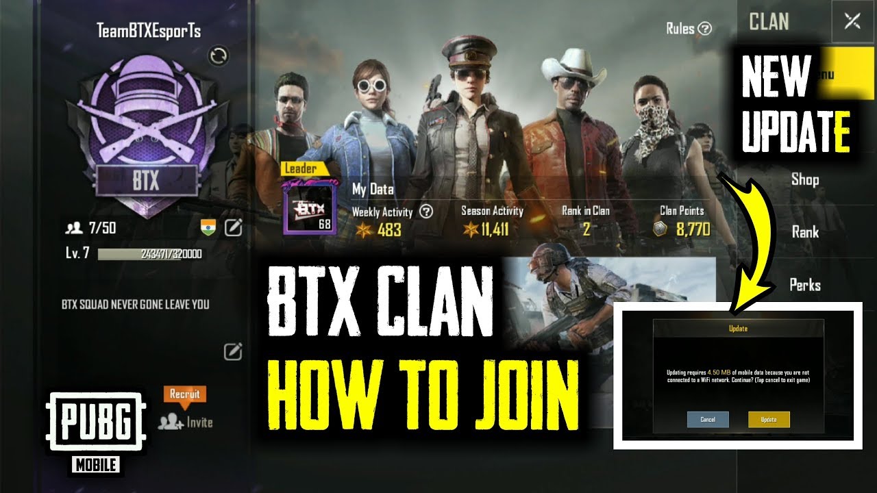 HOW TO JOIN BTX CLAN IN PUBG MOBILE FULL INFORMATION | NEW UPDATE IN PUBG MOBILE
