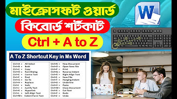 Microsoft Word keyboard Shortcuts bangla tutorial | Ctrl+A to Z কী বোর্ড সর্টকাট | Ms Word Short key