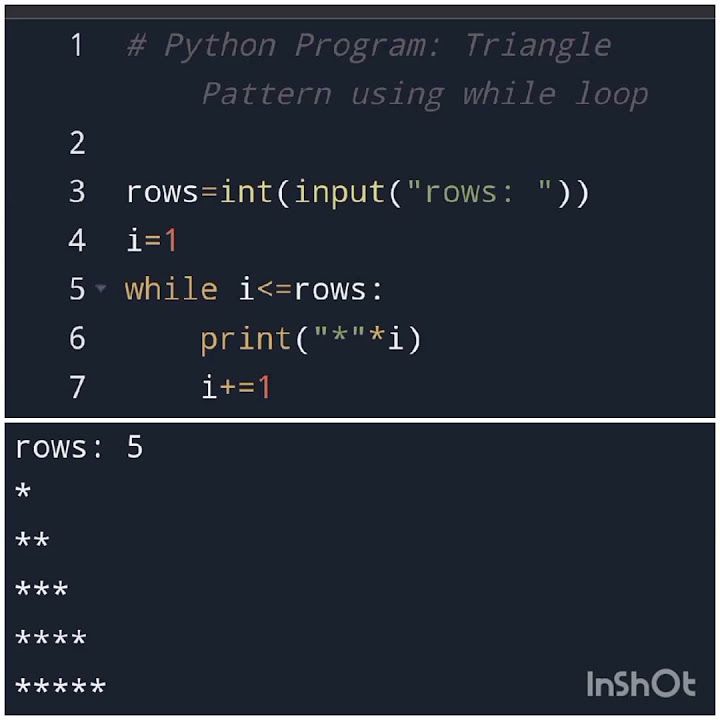 #Python Program: Triangle Pattern using while loop - YouTube