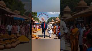 Trump and modi in fair Indian village in virtual world ##ai short